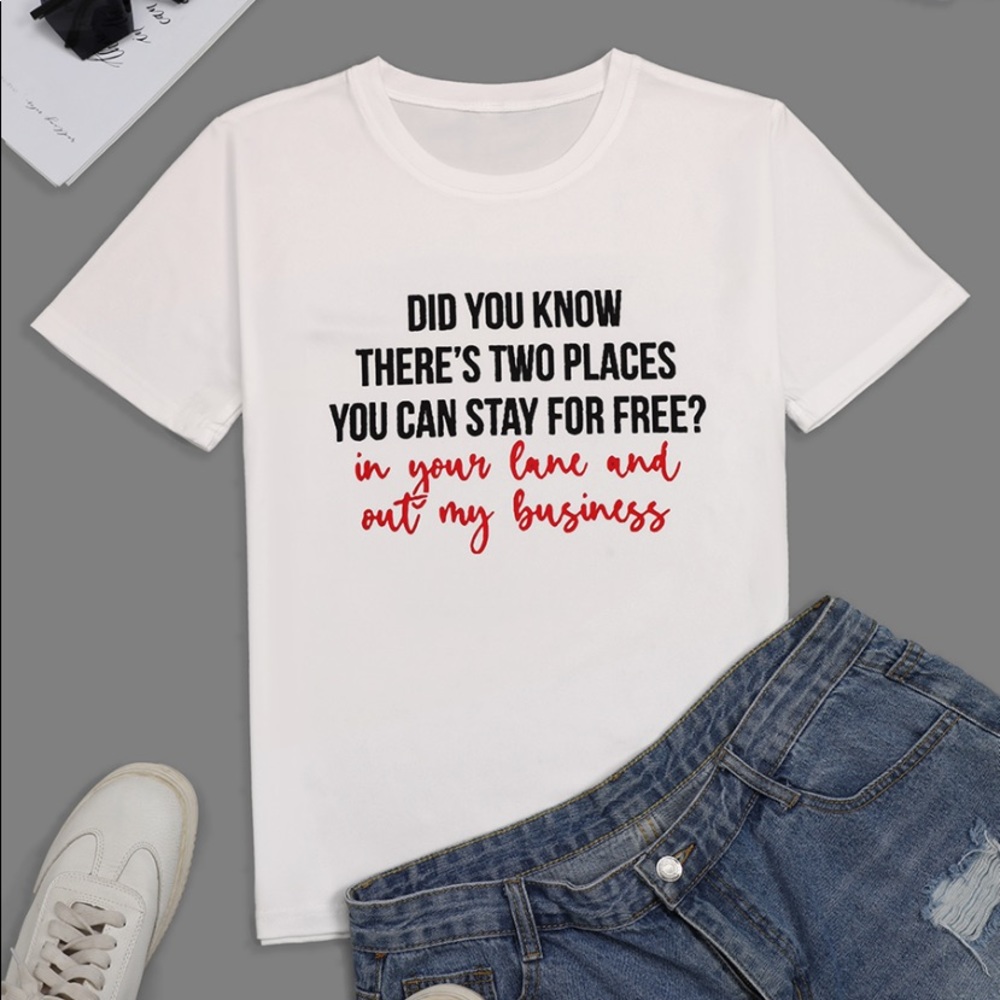 round neck letter print t-shirt